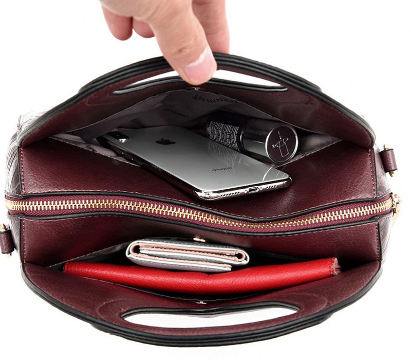 Billy Luxe Handtas Voor Dames Van Hoogwaardig Leer - Rood