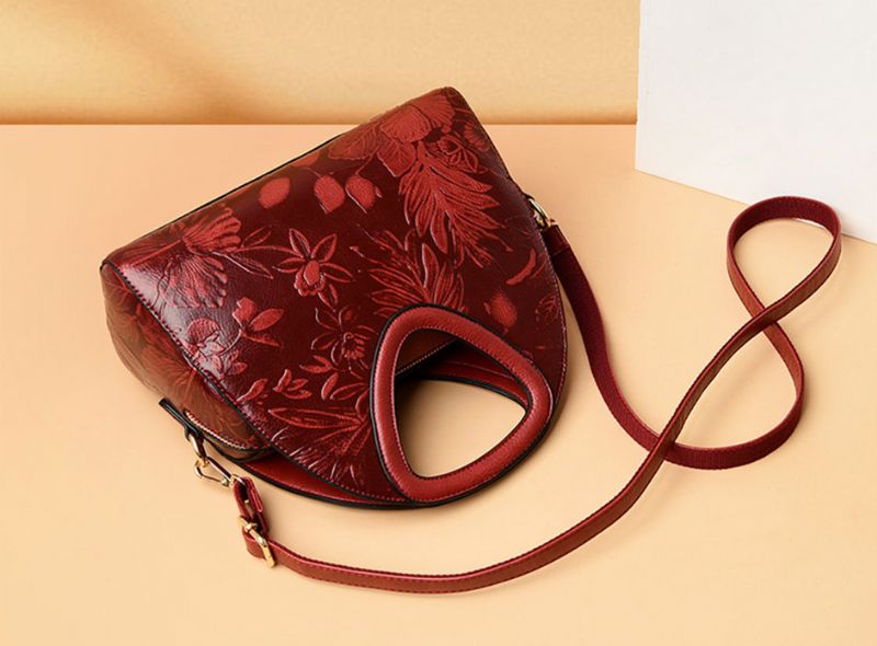 Billy Luxe Handtas Voor Dames Van Hoogwaardig Leer - Rood