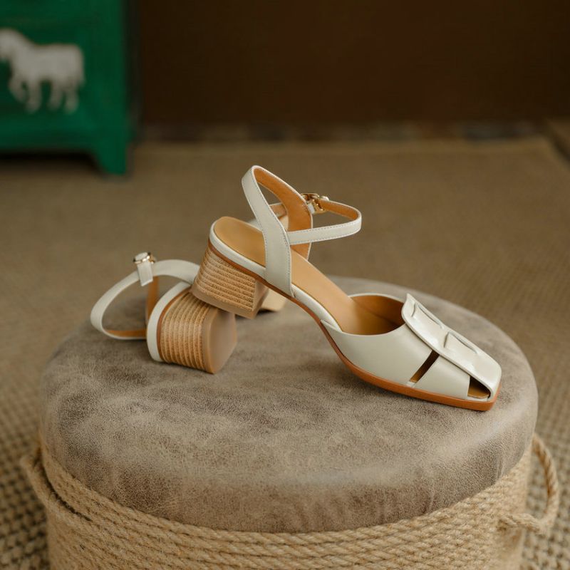 Bilma Casual Sandaal Van Echt Leer Voor Dames - Beige