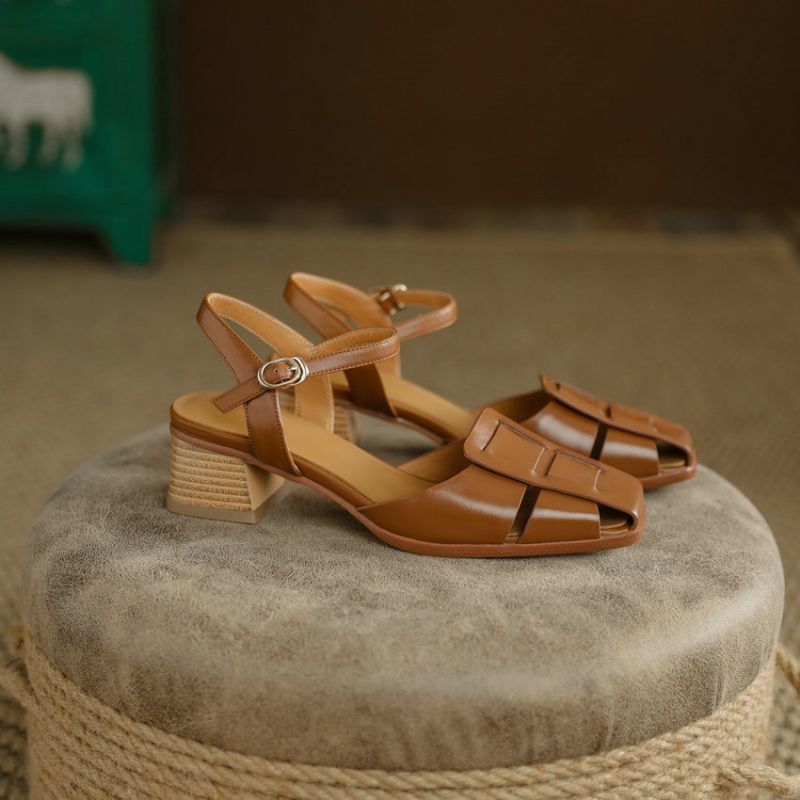 Bilma Casual Sandaal Van Echt Leer Voor Dames - Beige