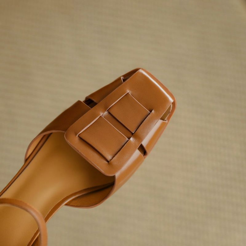 Bilma Casual Sandaal Van Echt Leer Voor Dames - Beige