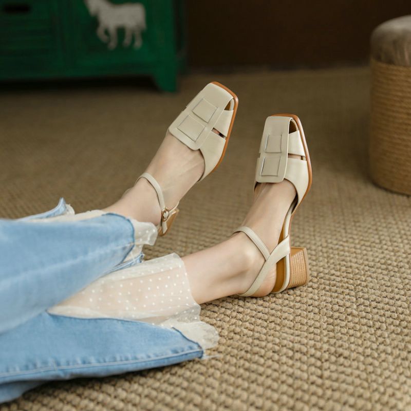 Bilma Casual Sandaal Van Echt Leer Voor Dames - Beige