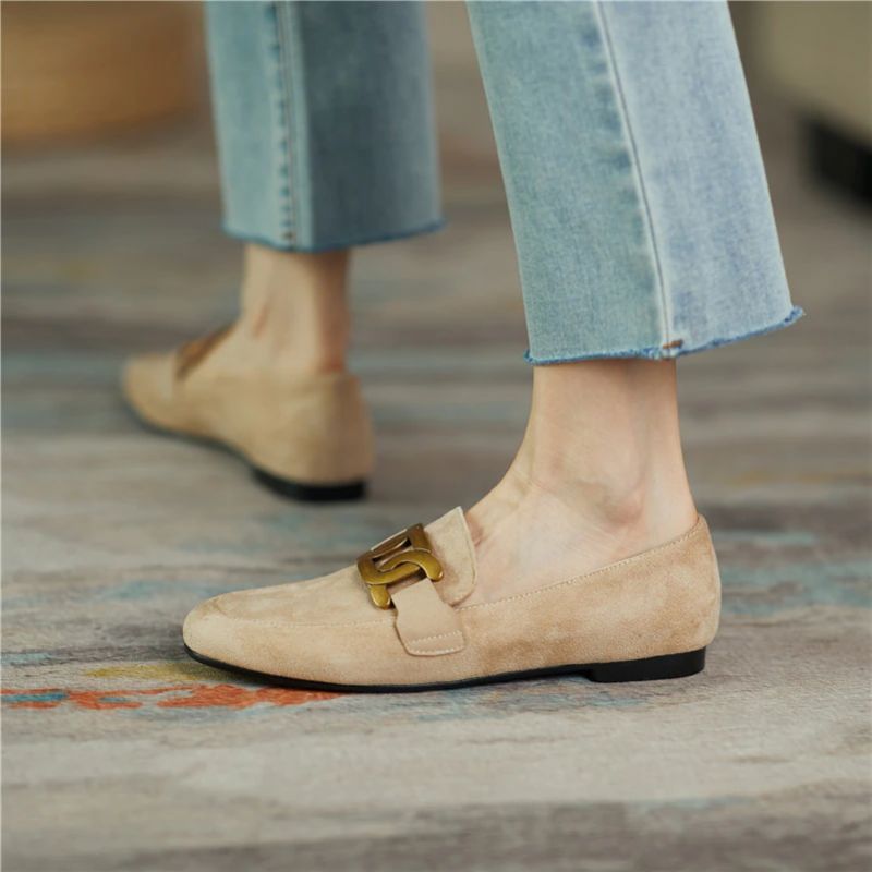 Borda Dames Platte Loafer Schoenen - Zwart