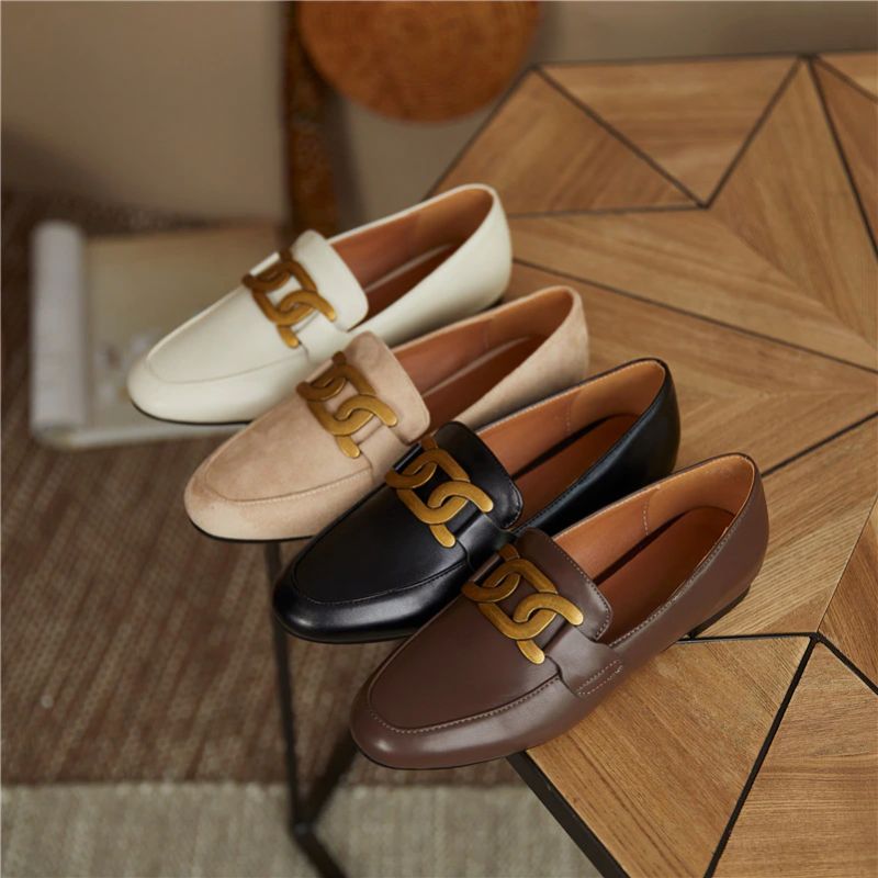 Borda Dames Platte Loafer Schoenen - Zwart
