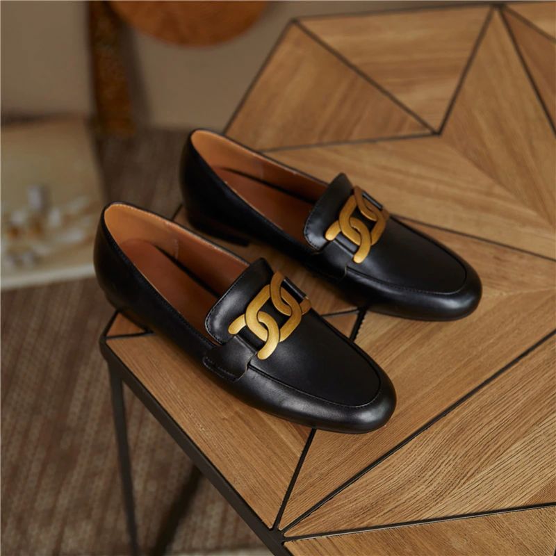 Borda Dames Platte Loafer Schoenen - Zwart