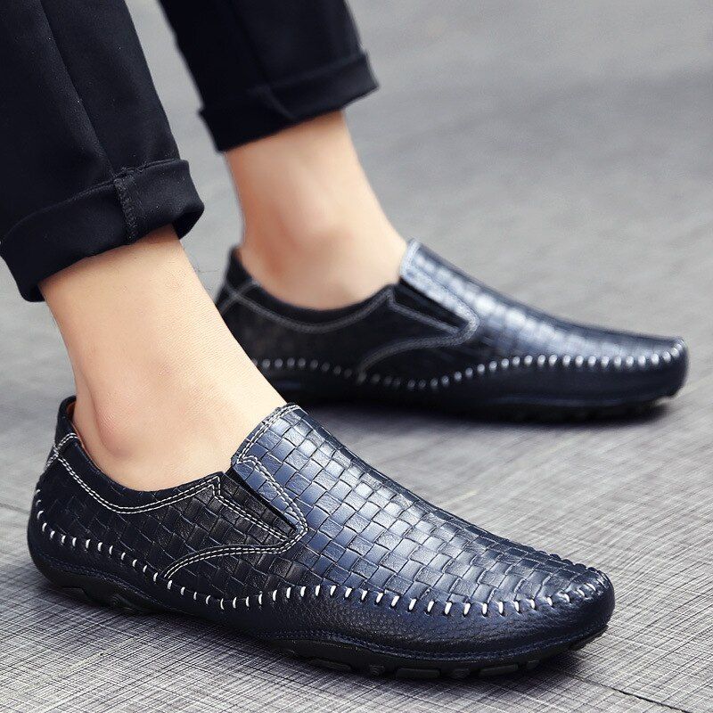 Borgon Heren Loafers Casual Schoenen - Zwart