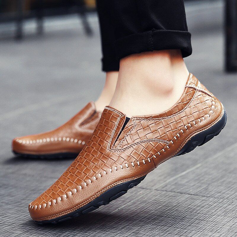 Borgon Heren Loafers Casual Schoenen - Zwart