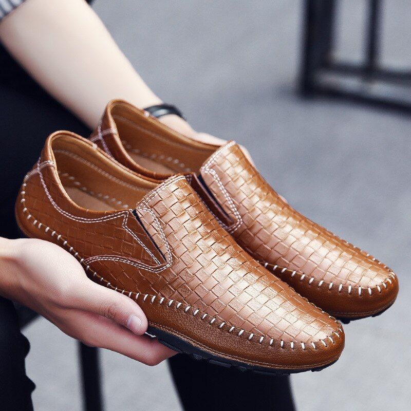 Borgon Heren Loafers Casual Schoenen - Zwart