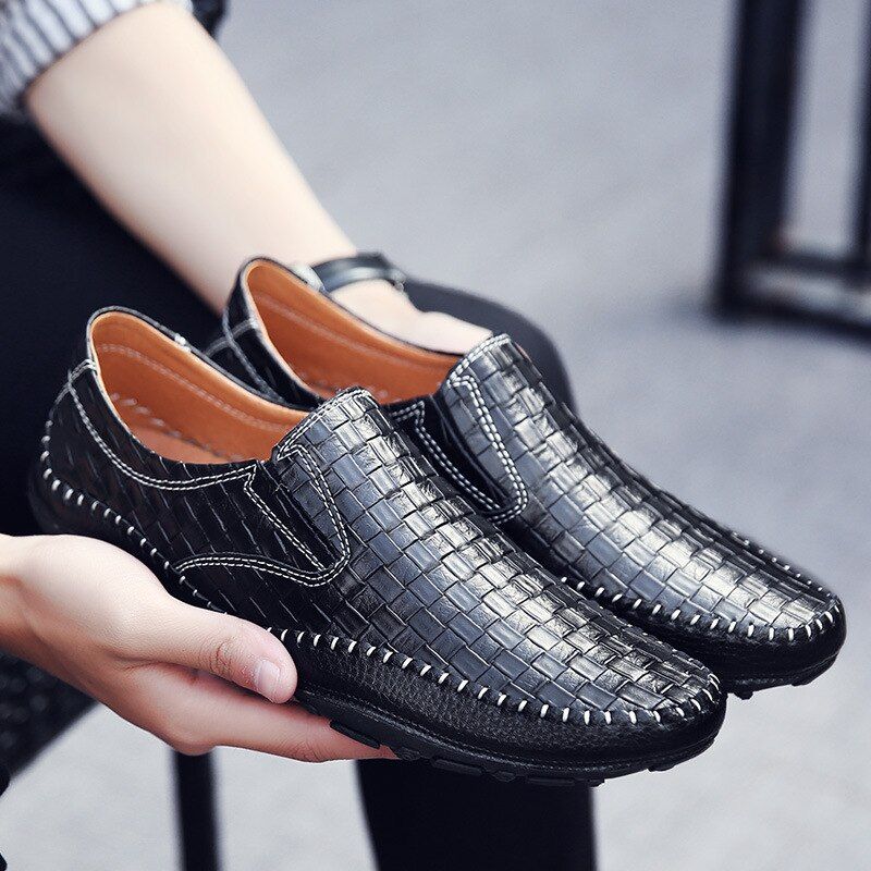 Borgon Heren Loafers Casual Schoenen - Zwart