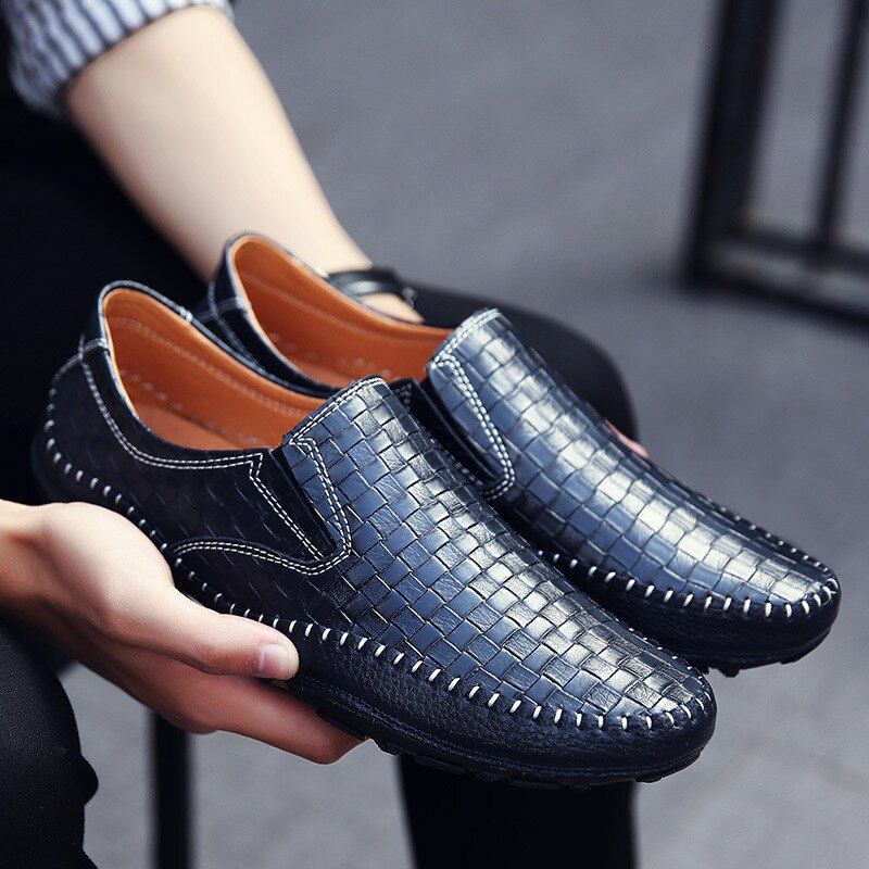 Borgon Heren Loafers Casual Schoenen - Zwart