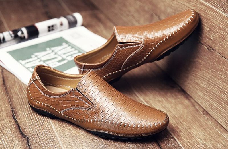 Borgon Heren Loafers Casual Schoenen - Zwart