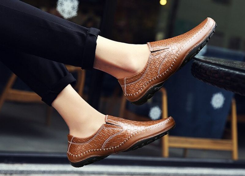 Borgon Heren Loafers Casual Schoenen - Zwart