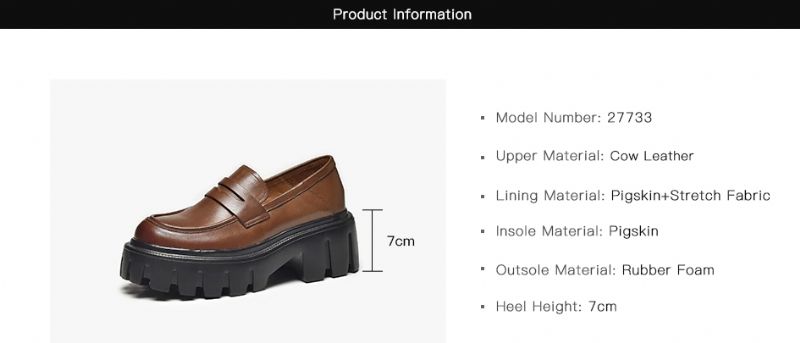 Borys Dames Leren Platform Loafer Schoenen - Zwart
