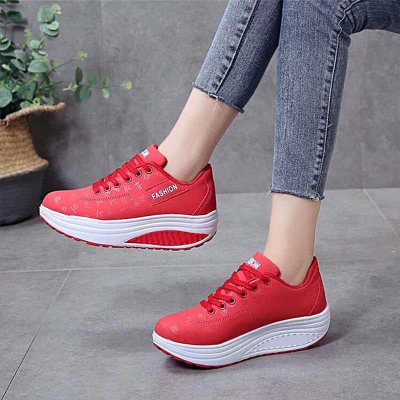 Bowie Dames Platform Wandelschoenen - Zwart