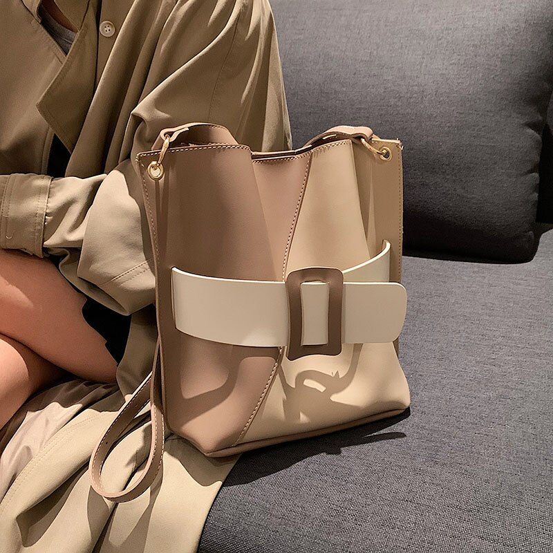 Brando Dames Leren Schouder Handtas - Kaki