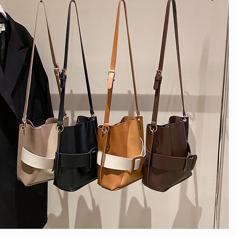 Brando Dames Leren Schouder Handtas - Kaki