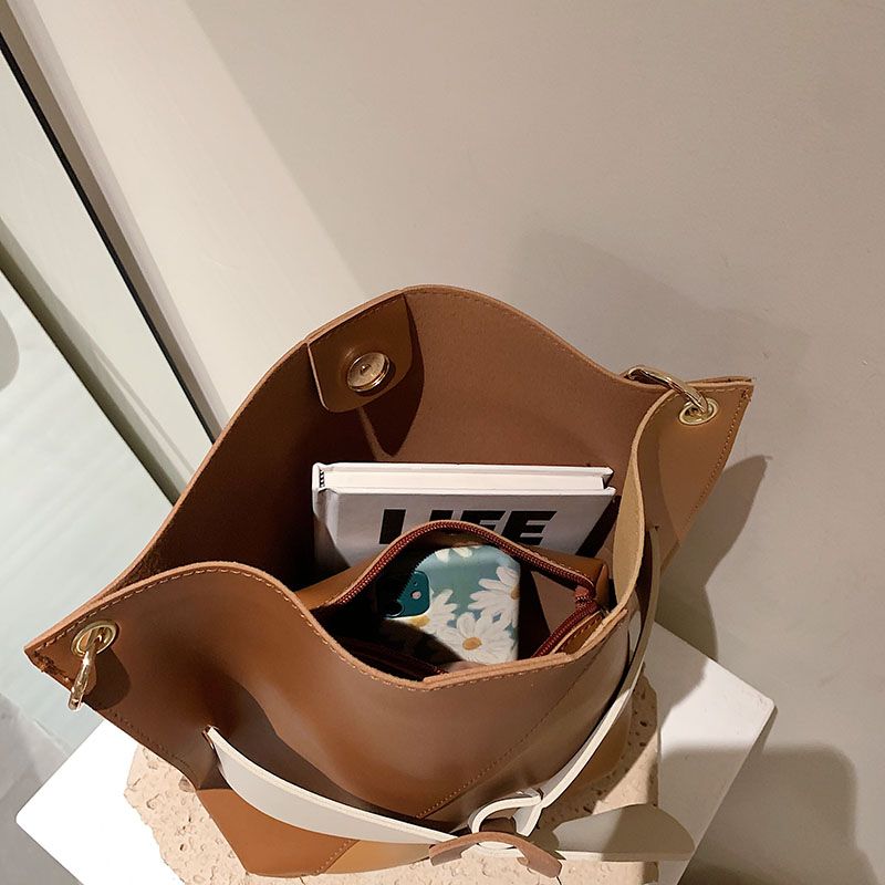 Brando Dames Leren Schouder Handtas - Kaki