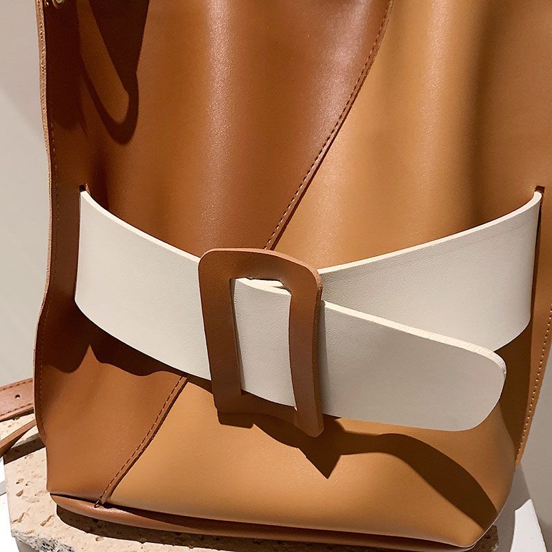 Brando Dames Leren Schouder Handtas - Kaki
