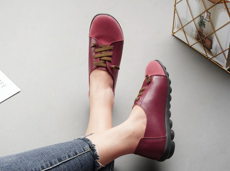 Britany Dames Veterschoenen Leren Loafer Schoenen - Wit