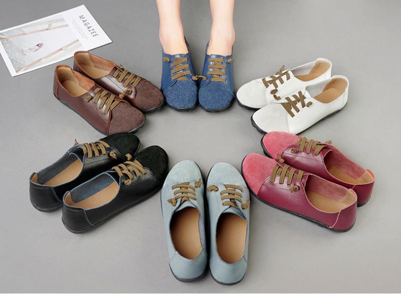 Britany Dames Veterschoenen Leren Loafer Schoenen - Wit