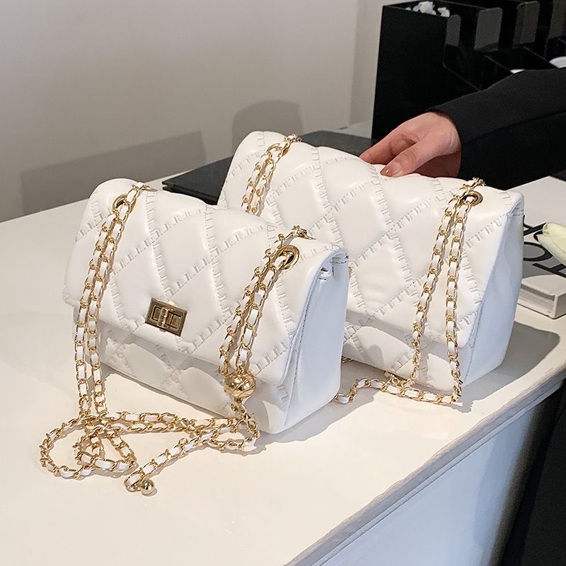Brito Dames Leren Flap Schouder Handtas - Groot Wit