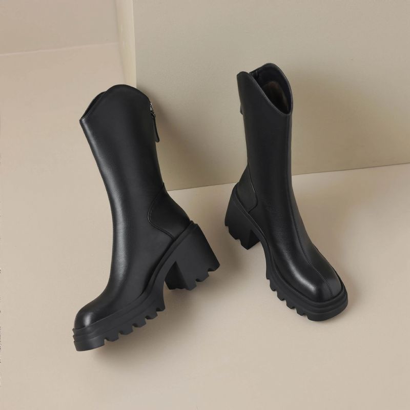 Bruna Dames Mid Calf Laarzen - Bruin
