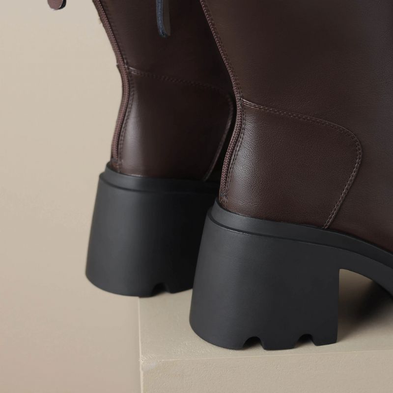 Bruna Dames Mid Calf Laarzen - Bruin