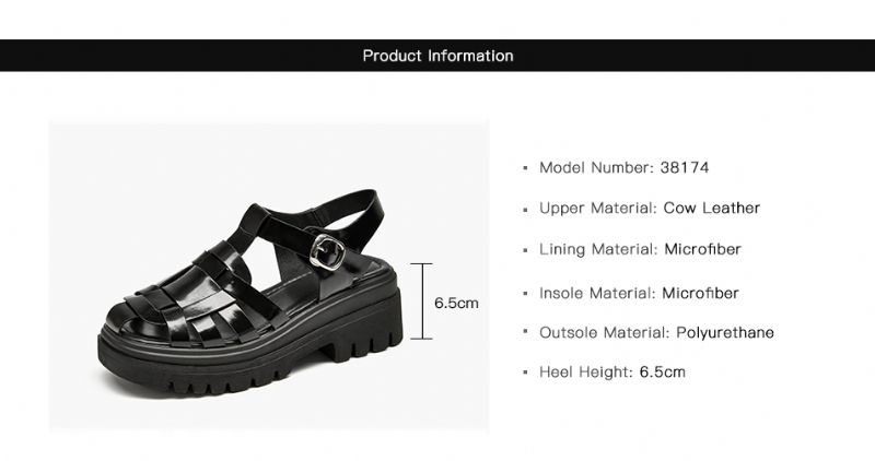 Brussel Dames Sandaal Platform Schoenen - Zwart