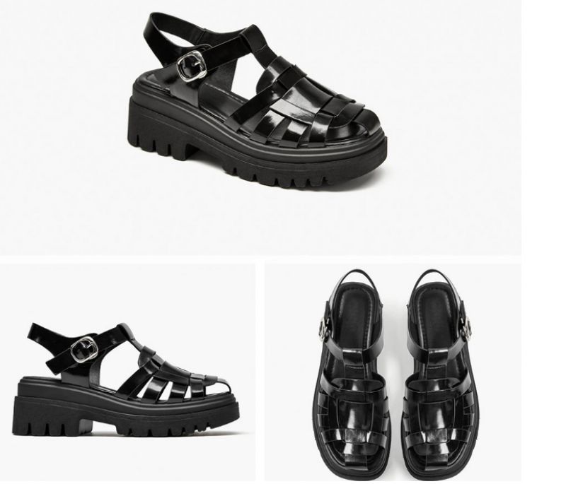 Brussel Dames Sandaal Platform Schoenen - Zwart