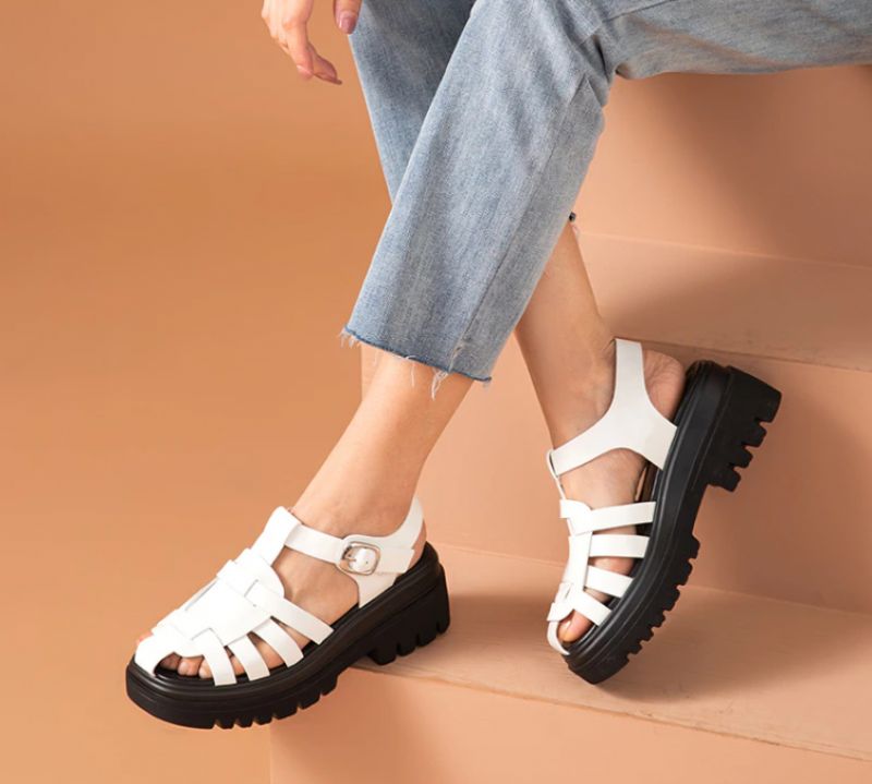 Brussel Dames Sandaal Platform Schoenen - Zwart