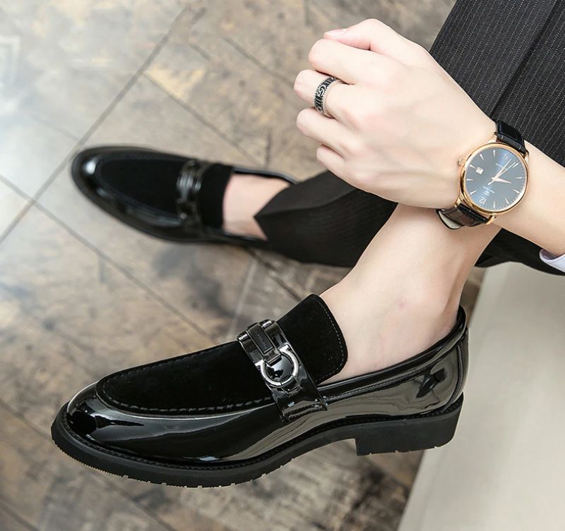 Bruyne Heren Leren Dress Schoenen - Zwart