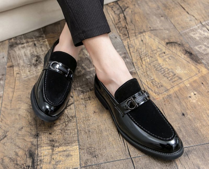 Bruyne Heren Leren Dress Schoenen - Zwart