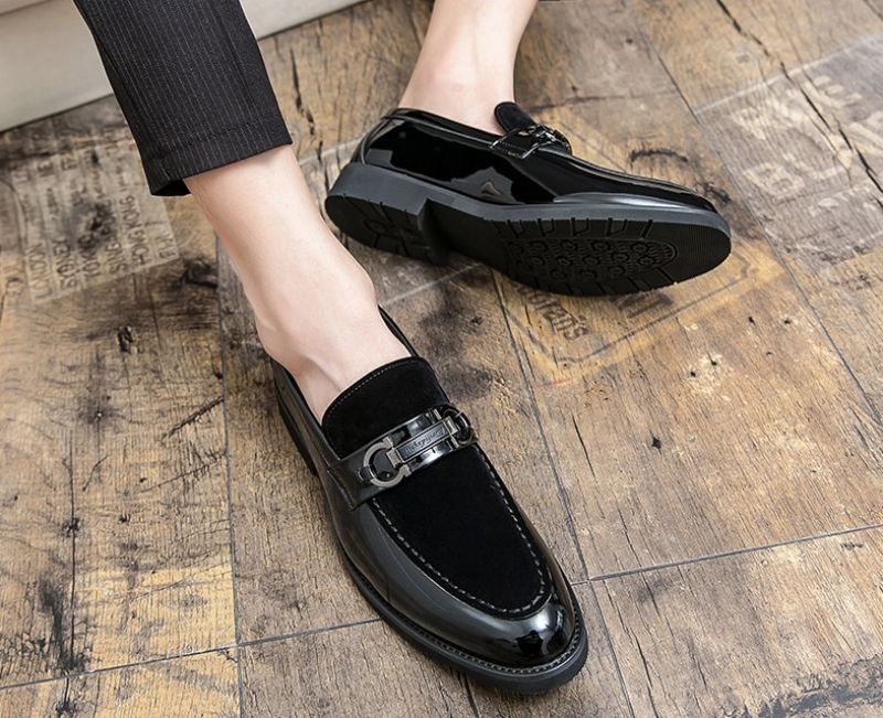 Bruyne Heren Leren Dress Schoenen - Zwart