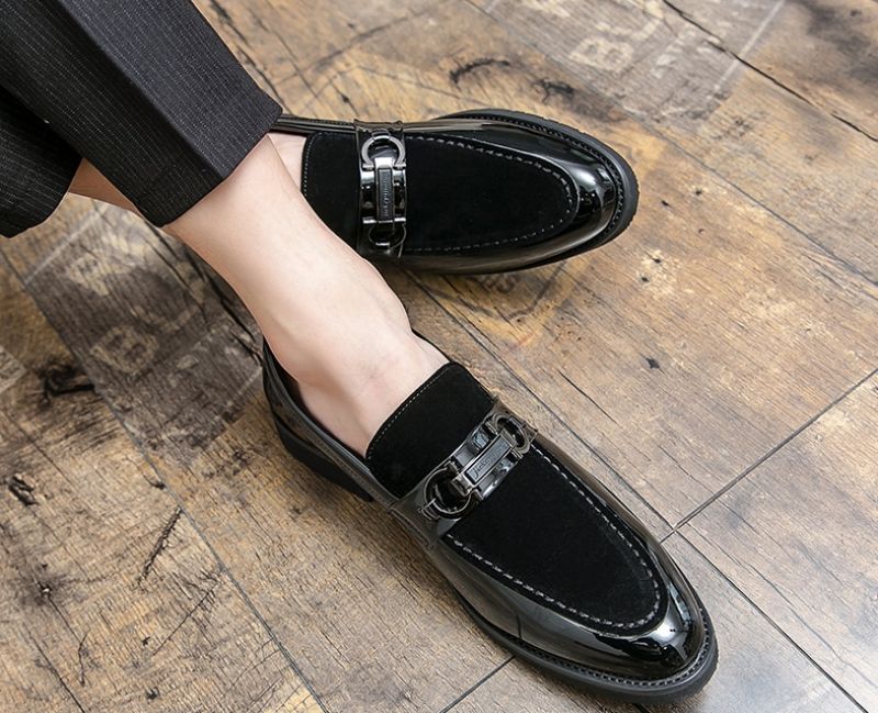 Bruyne Heren Leren Dress Schoenen - Zwart