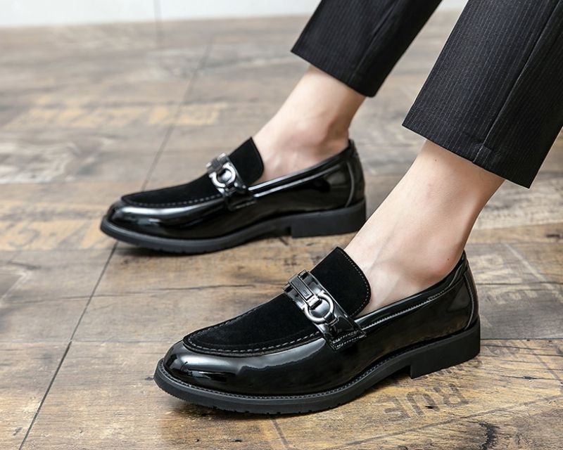 Bruyne Heren Leren Dress Schoenen - Zwart