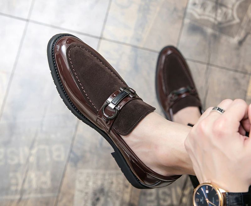 Bruyne Heren Leren Dress Schoenen - Zwart
