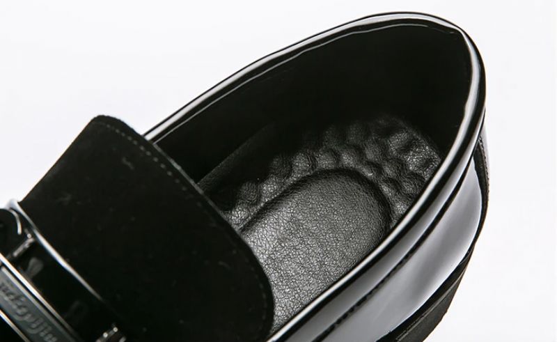 Bruyne Heren Leren Dress Schoenen - Zwart