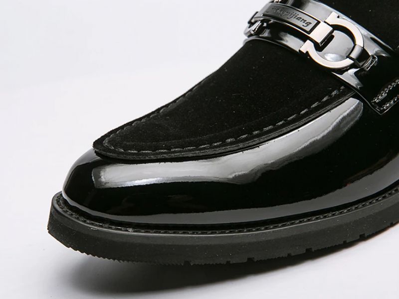 Bruyne Heren Leren Dress Schoenen - Zwart