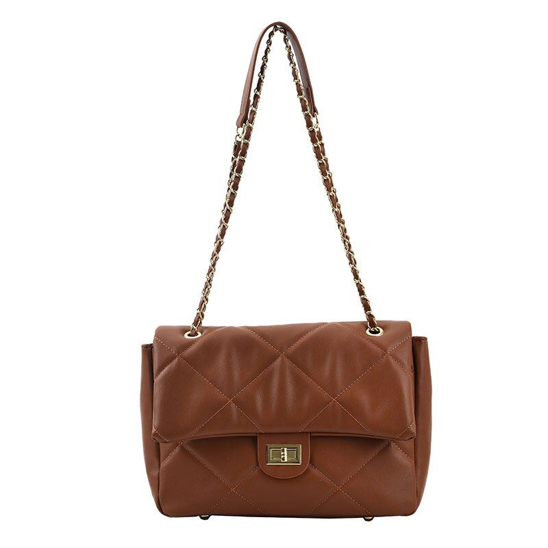 Bubble Dames Grote Leren Crossbody Tassen - Bruin