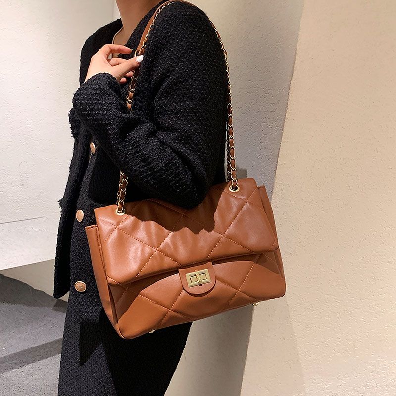 Bubble Dames Grote Leren Crossbody Tassen - Bruin