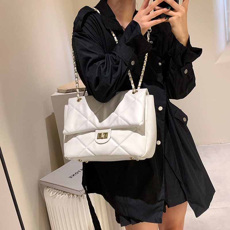 Bubble Dames Grote Leren Crossbody Tassen - Bruin