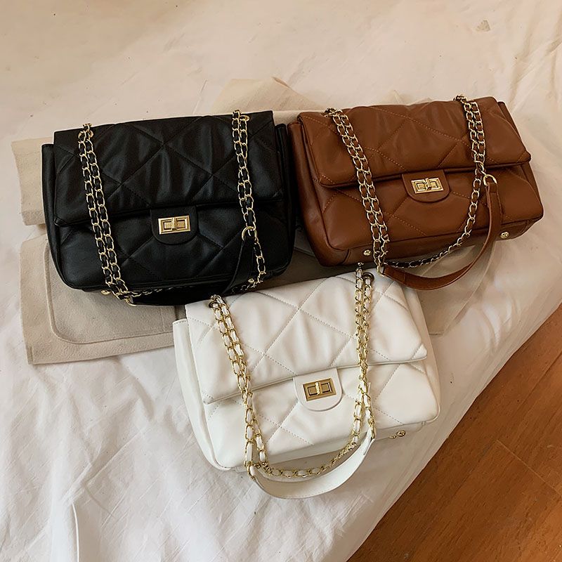 Bubble Dames Grote Leren Crossbody Tassen - Bruin