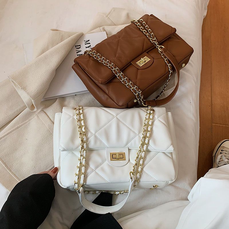 Bubble Dames Grote Leren Crossbody Tassen - Bruin