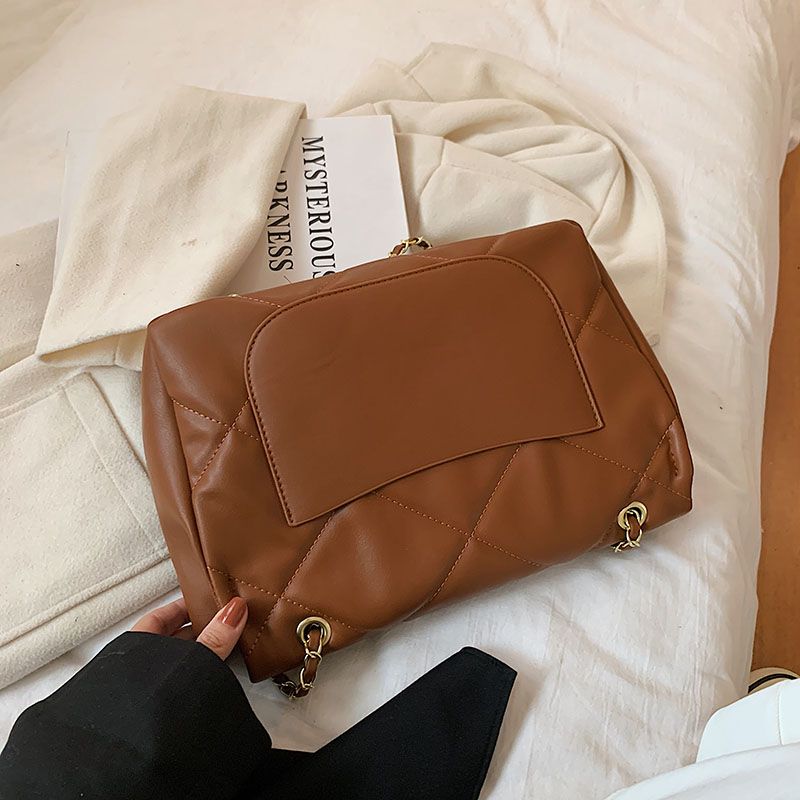 Bubble Dames Grote Leren Crossbody Tassen - Bruin
