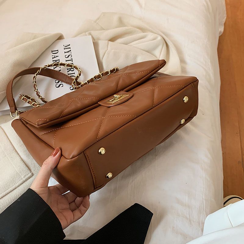 Bubble Dames Grote Leren Crossbody Tassen - Bruin