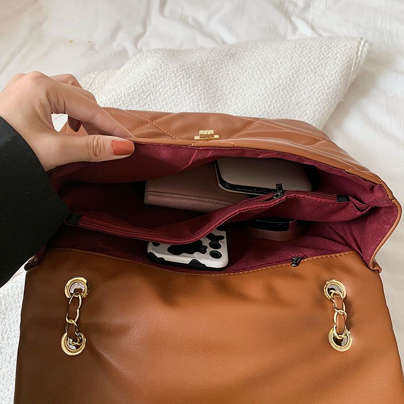 Bubble Dames Grote Leren Crossbody Tassen - Bruin