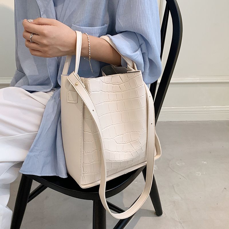 Buitron Dames Leren Crossbody Handtas - Beige