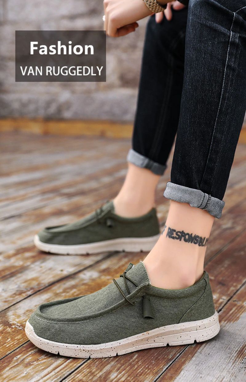 Burns Heren Loafers Zomerschoenen - Kaki