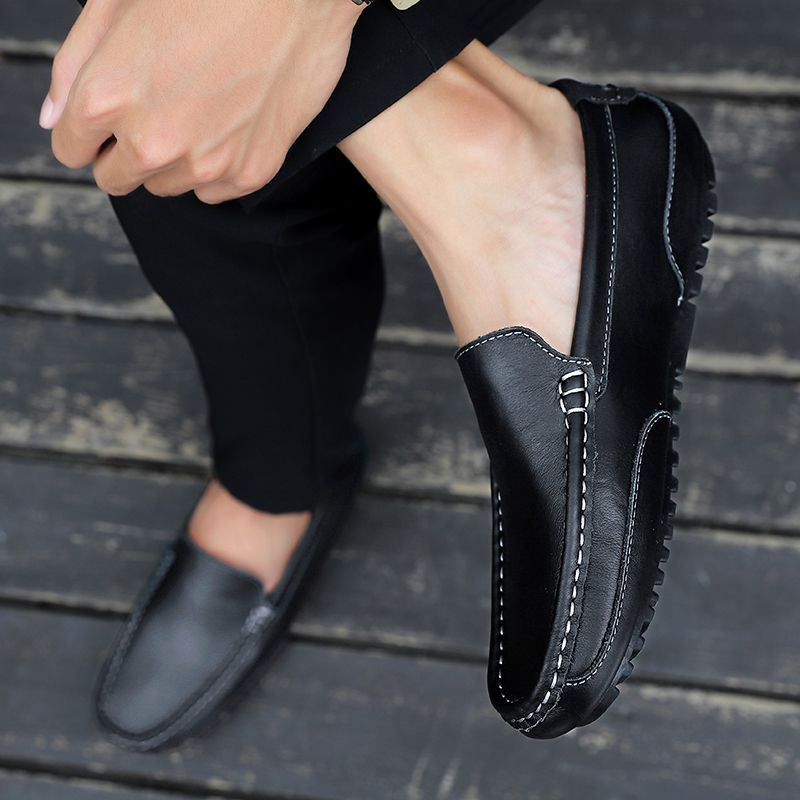 Buster Heren Loafers Casual Schoenen - Zwart