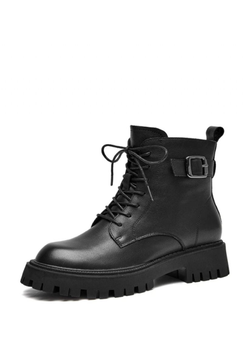 Cahill Dames Leren Platform Enkellaarsjes